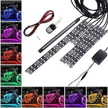 Easy Install 8Pcs PowerSports 12v LED Light Kit with multi-function wireless control - TaoTao Parts Direct