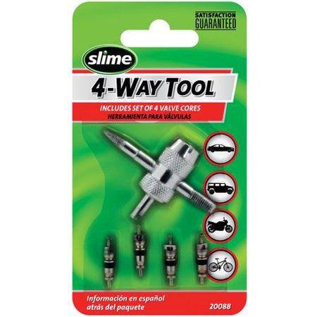 Slime 4 Way Valve Core Tool and 4 Tire Valve Cores - TaoTaoPartsDirect.com