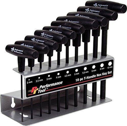 Performance Tool W80275 Metric T-Handle Hex Key Set, 10-Piece - TaoTao Parts Direct