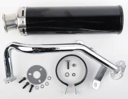 Scooter Performance Exhaust With Black Muffler 50cc - TaoTao Parts Direct